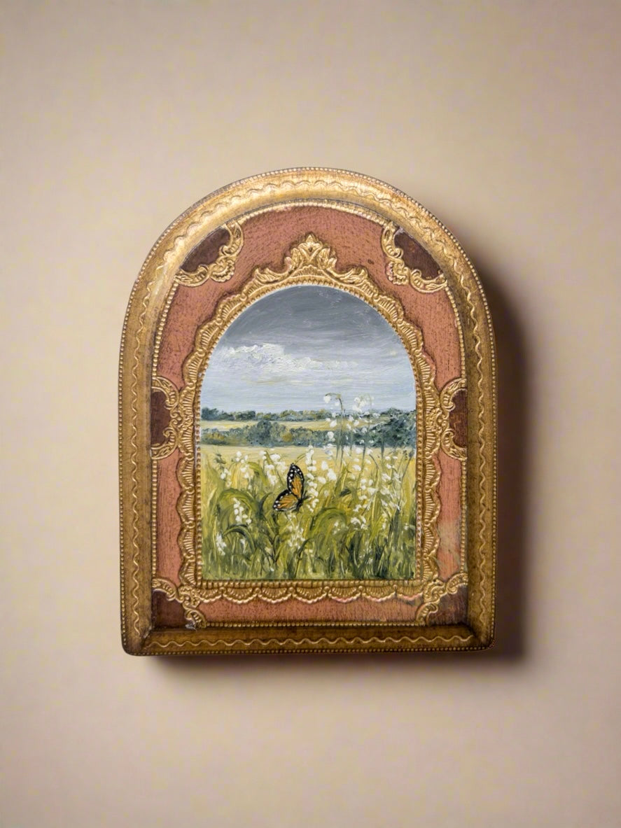 Oil On Florentine Plaque — 4.5 X 6”
