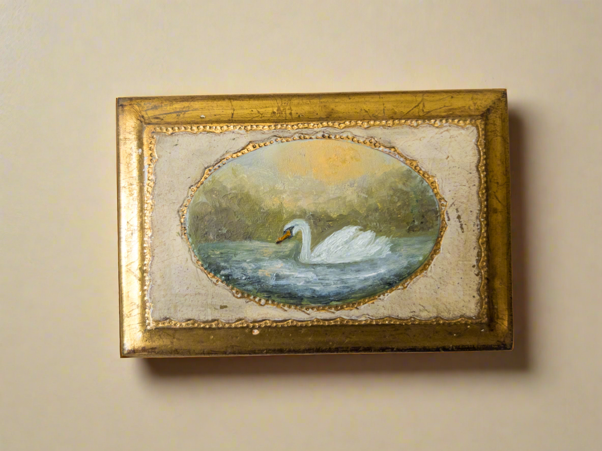 Swan Muse | 25 — Oil On Plaque — 5.5 X 4”