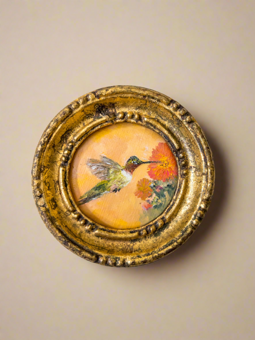 The Hummingbird’s Collection | 25 — Oil On Paper — 3.75” Across