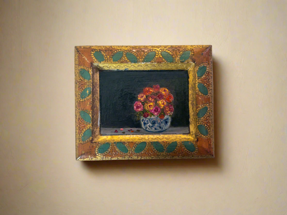 The Floral Collection | 26 — Oil On Florentine Plaque — 3.5 X 4.5”