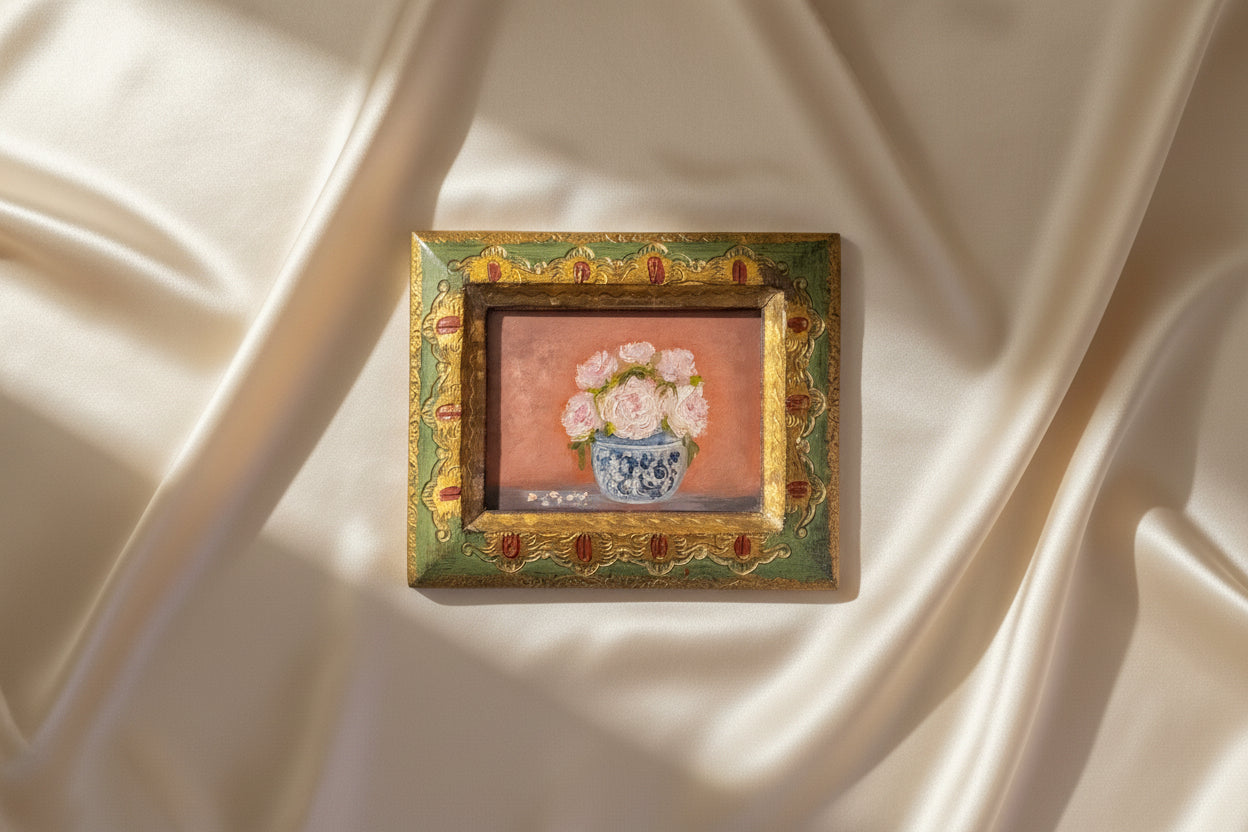 The Floral Collection — Oil On Florentine Plaque — 3.5 X 4.5”