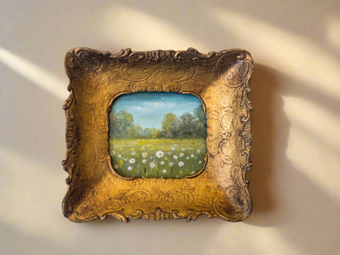 Oil On Rag — 6.75” Across