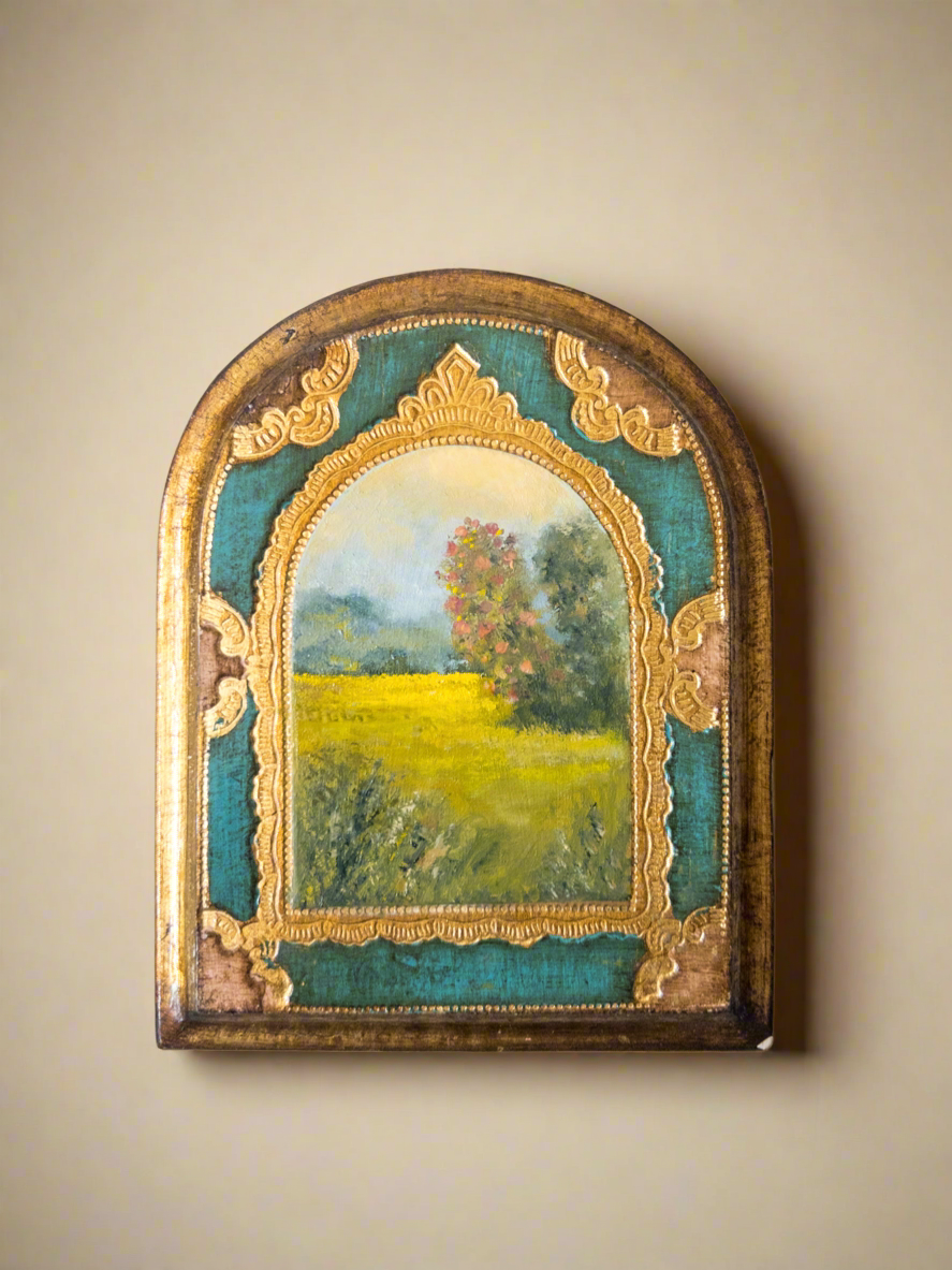 Oil On Florentine Plaque  — 6 X 4.5”