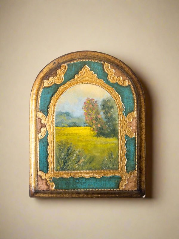 Oil On Florentine Plaque  — 6 X 4.5”