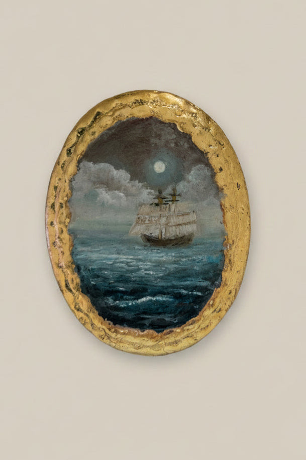 The Moonlit Seascape Collection | 26 — Oil On Plaque — 4 1/8 X 3 1/4"
