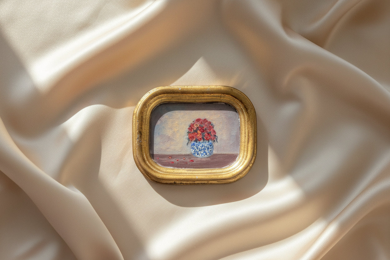 The Floral Collection - Oil On Florentine Plaque  — 6 X 4.75” Acorss