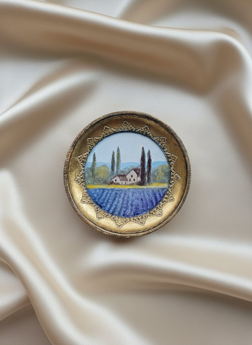The Lavender Field Collection | 25 — Oil On Cotton Rag — 5” Across