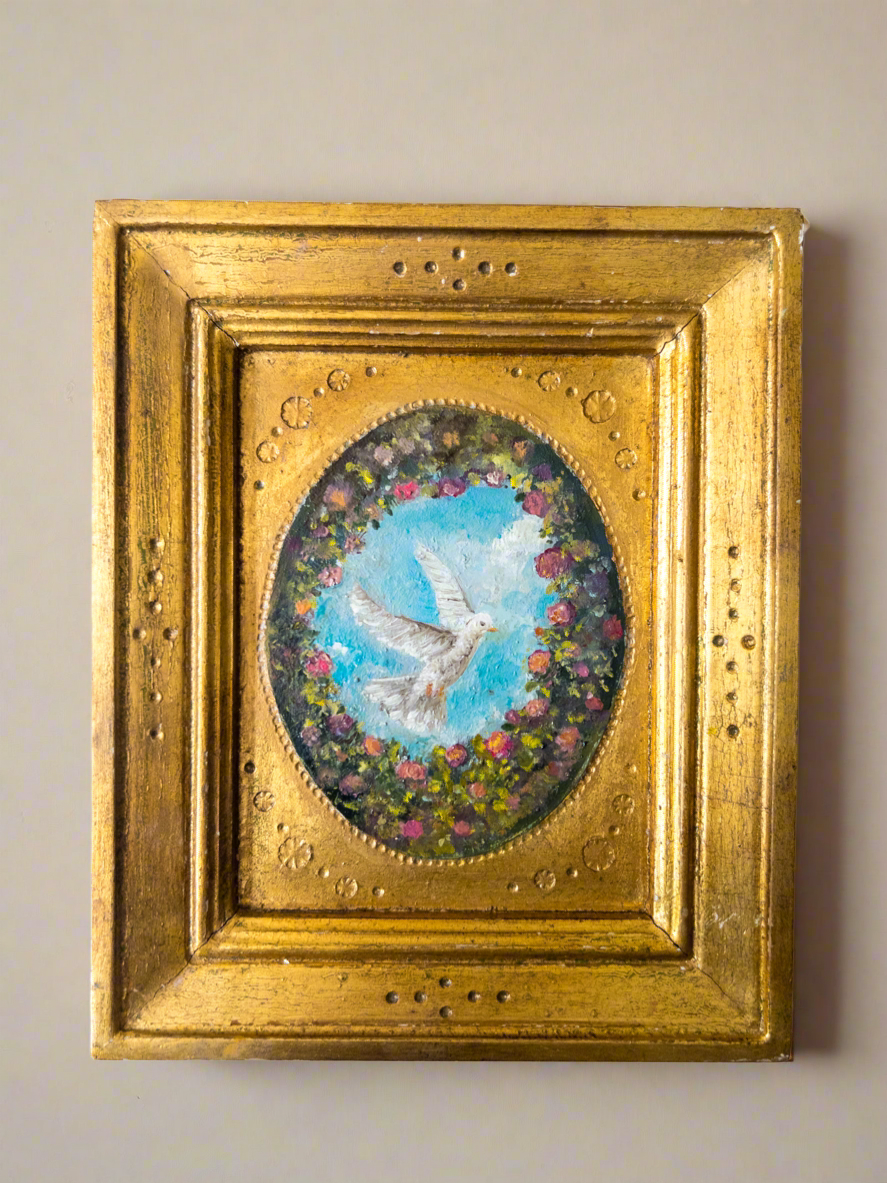 Dove Muse | 25 — Oil On Plaque — 8.5 X 7”