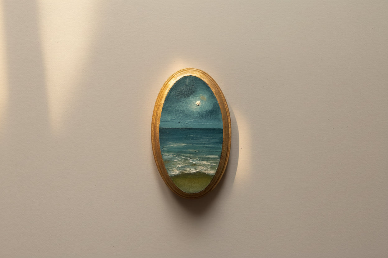 The Moonlit Collection | 26 — Oil On Wooden Plaque — 5 X 3”