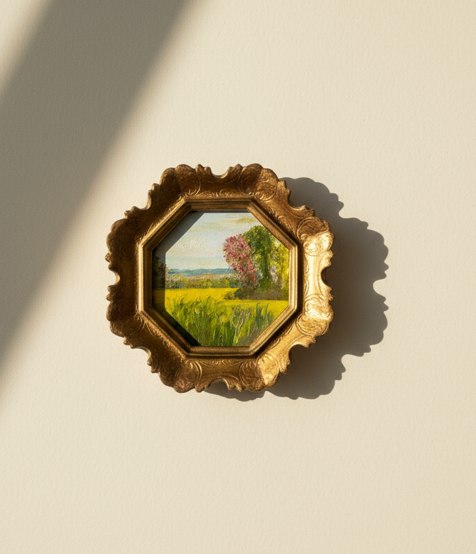 Floral Collection ”25 — Oil On Cotton Rag — 5.5” Across