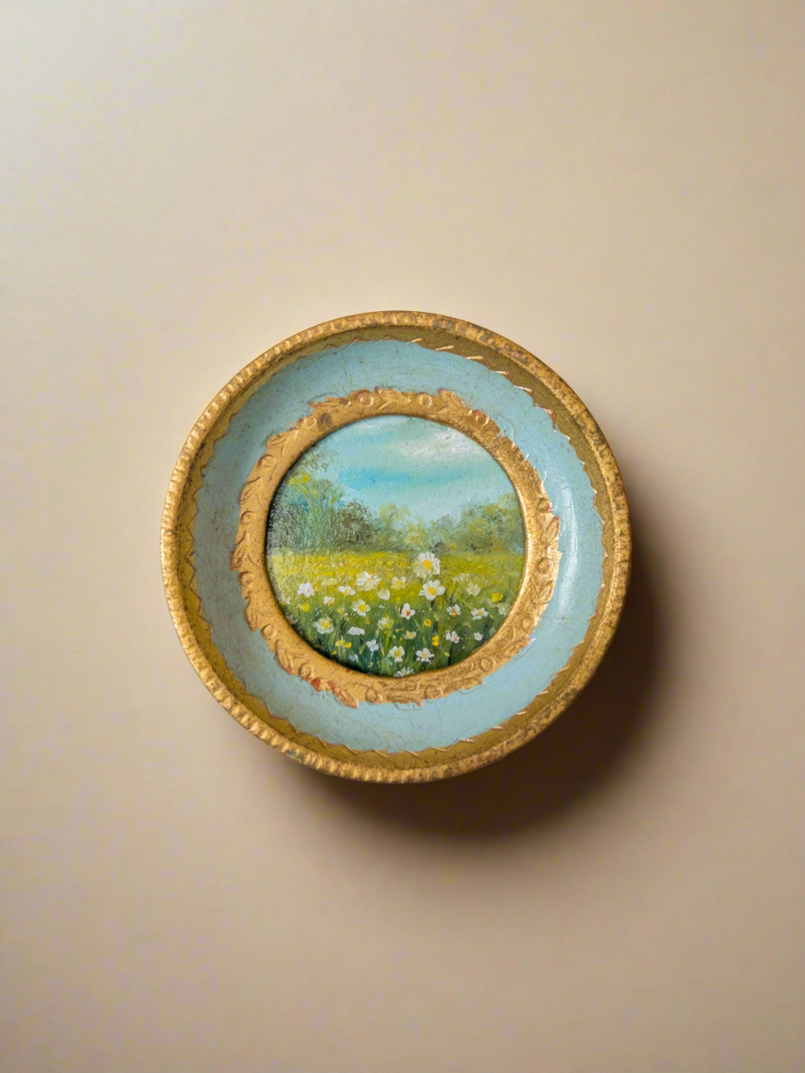 Reserved For Jennifer — Floral Collection ”25 — 3” Across Oil On Cotton Rag