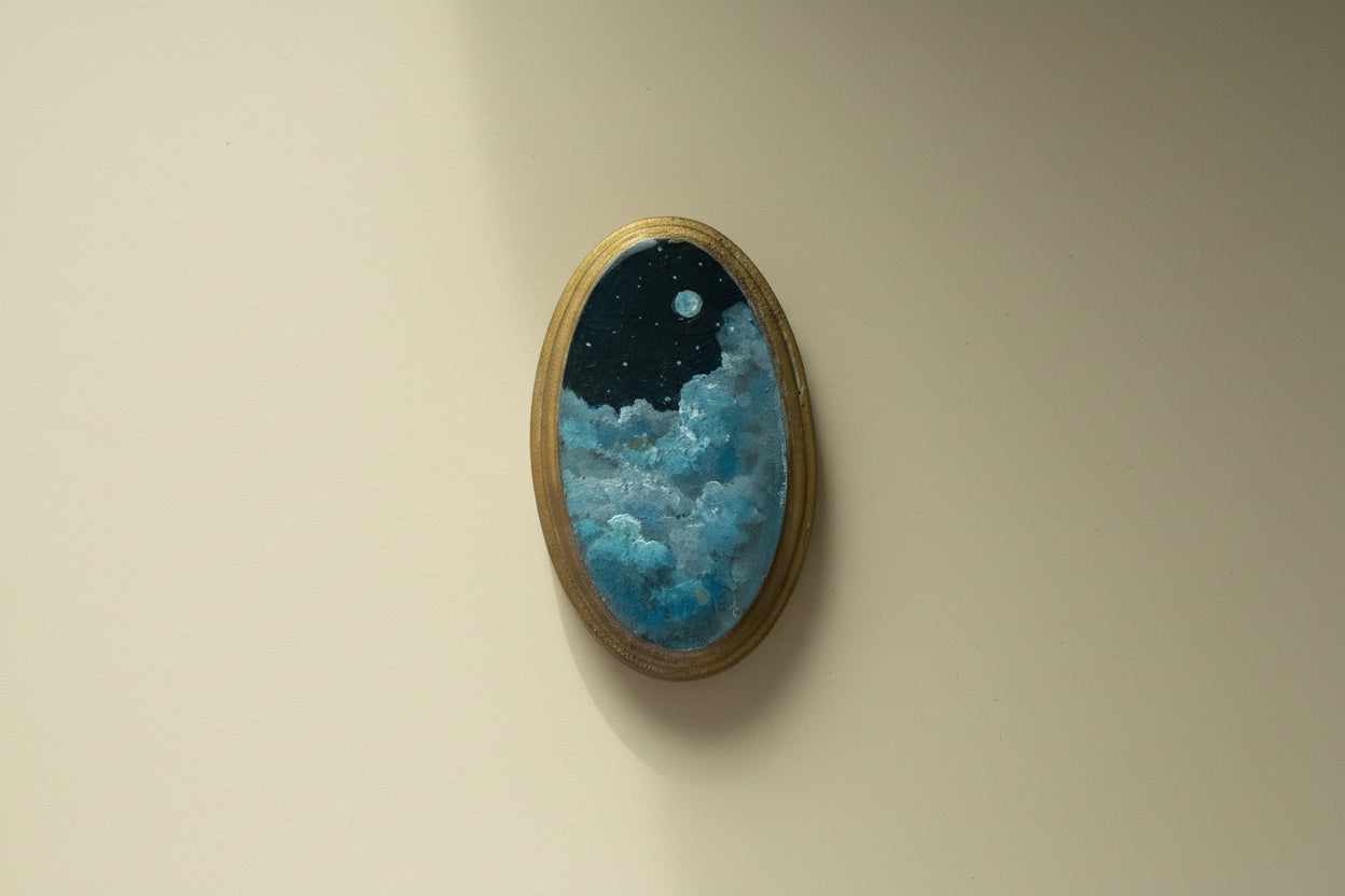 The Moonlit Collection | 26 — Oil On Wooden Plaque — 5 X 3”