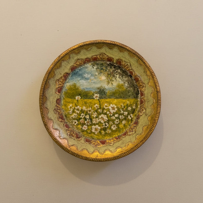 The Daisies Collection | 26 — Oil On Wooden Plaque — 3.75” Across