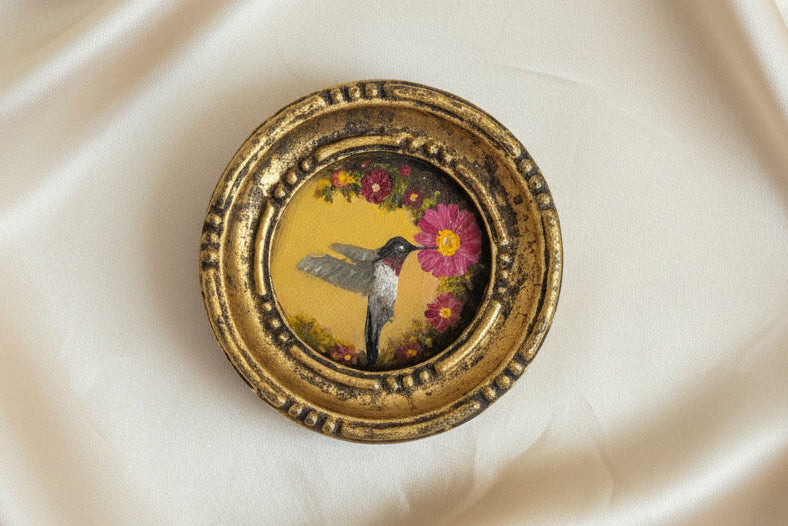 The Hummingbird’s Collection | 25 — Oil On Paper — 3.75” Across