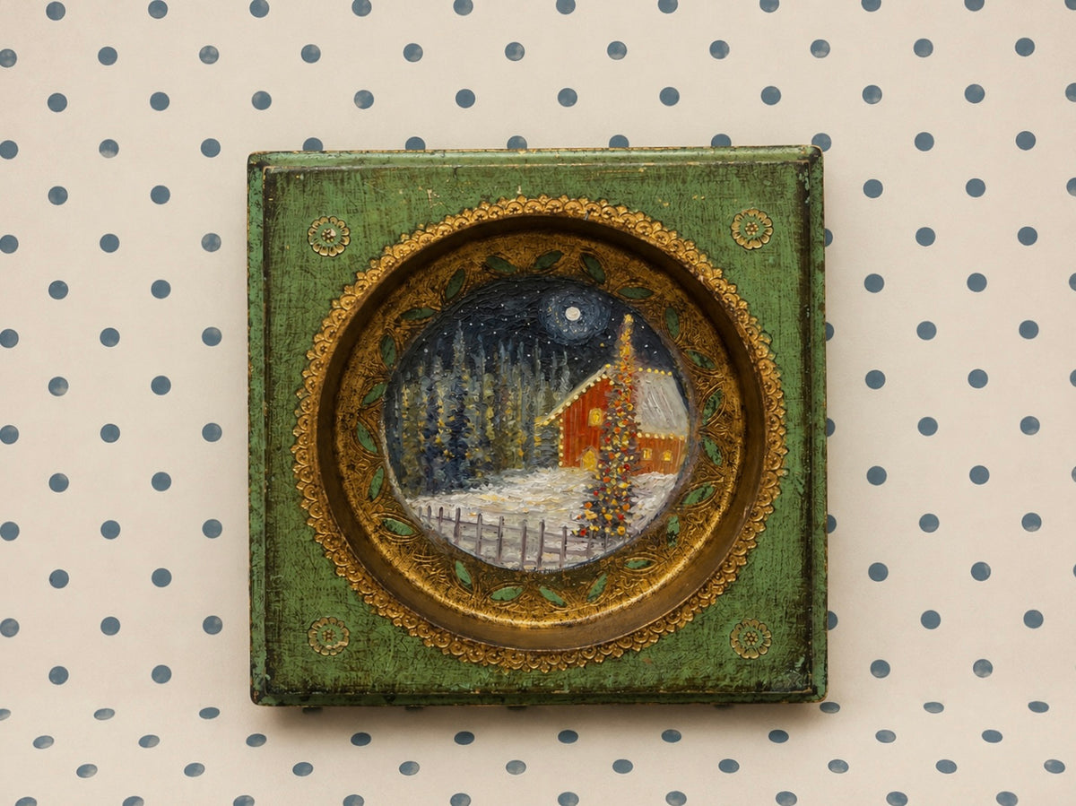 Oil On Vintage Italian Plaque | 8” Across