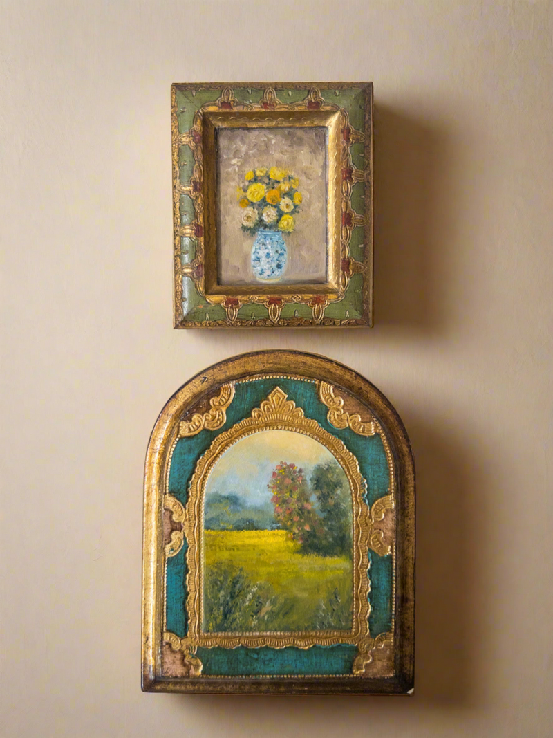 Oil On Florentine Plaque  — 6 X 4.5”