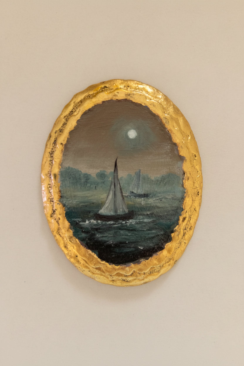 The Moonlit Seascape Collection | 26 — Oil On Plaque — 4 1/8 X 3 1/4"
