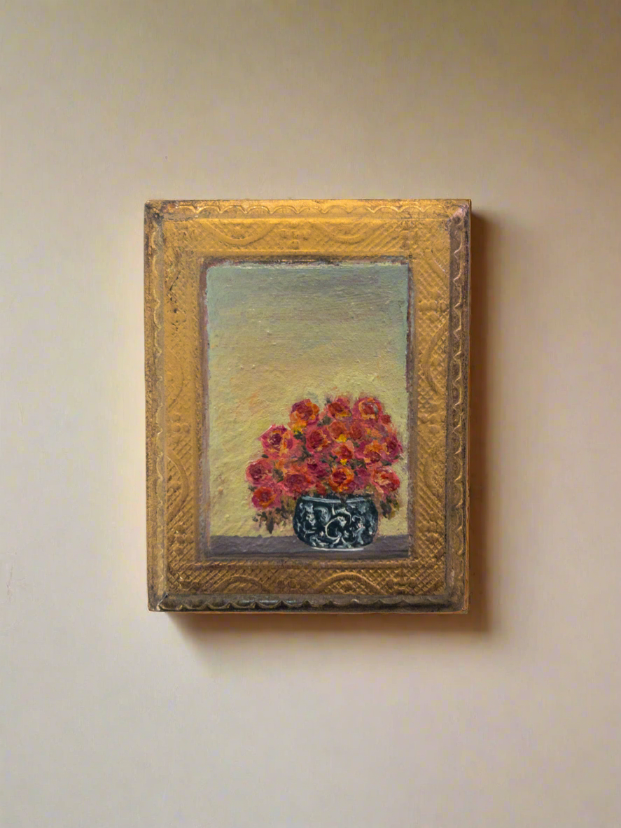 The Floral Collection — Oil On Florentine Plaque  — 4 X 3”