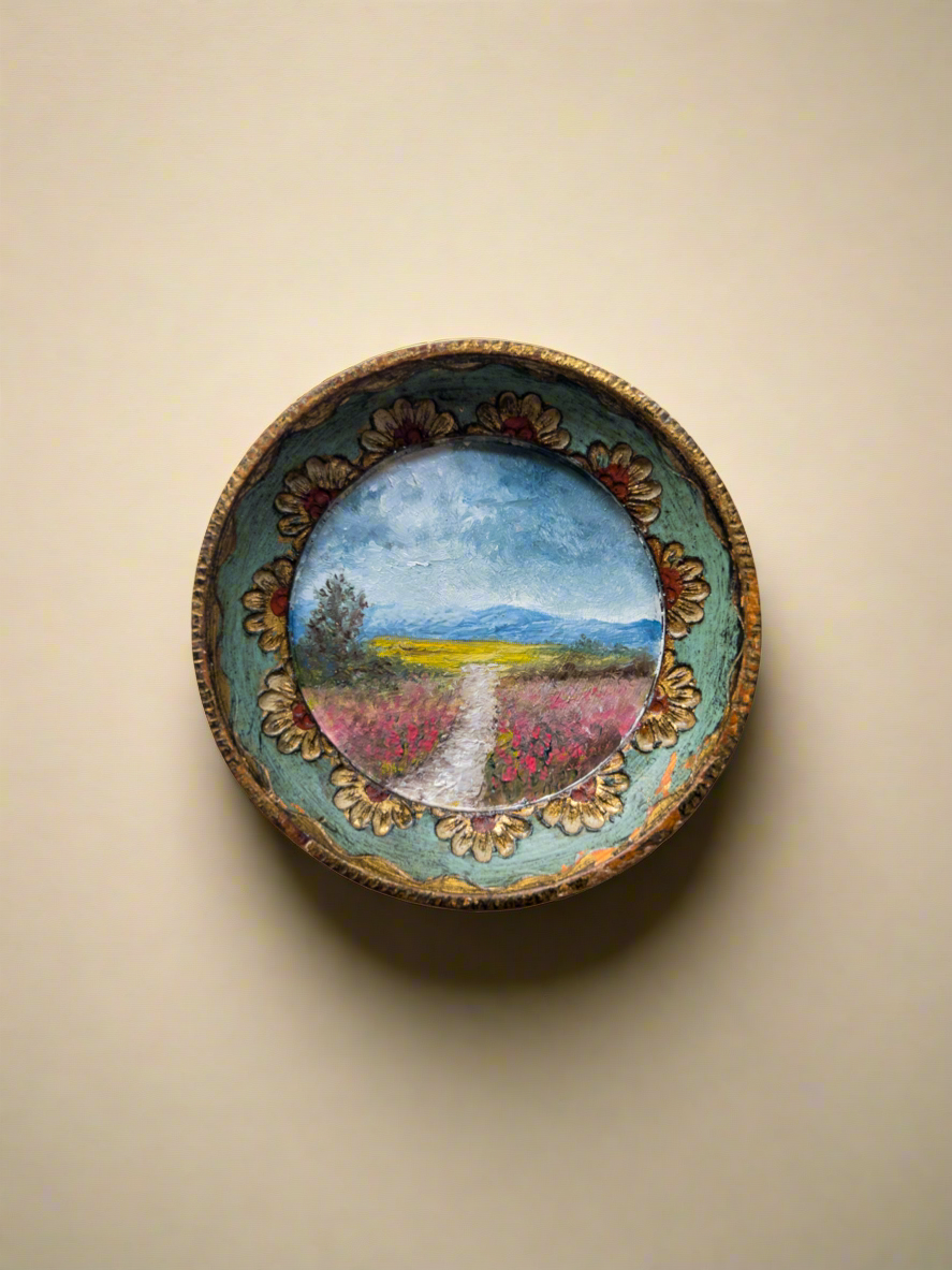 Reserved for Stephanie — Oil On Florentine Plaque  — 3” Across