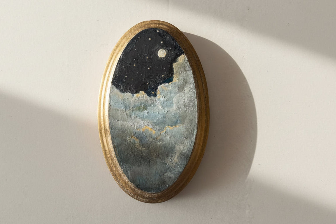 The Moonlit Collection | 26 — Oil On Wooden Plaque — 5 X 3”