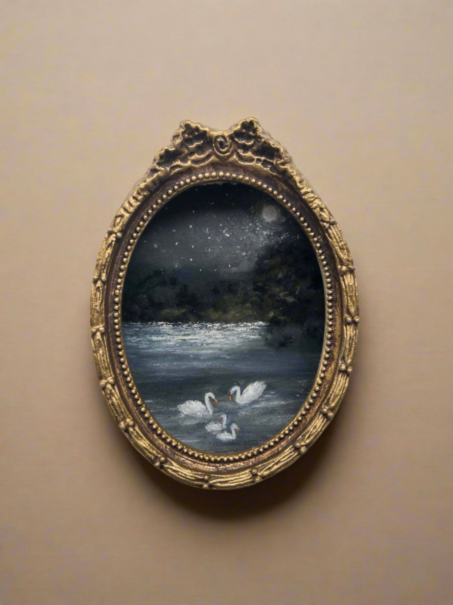 Reserved — Swan Muse — Soft Pastels - 4 X 3”