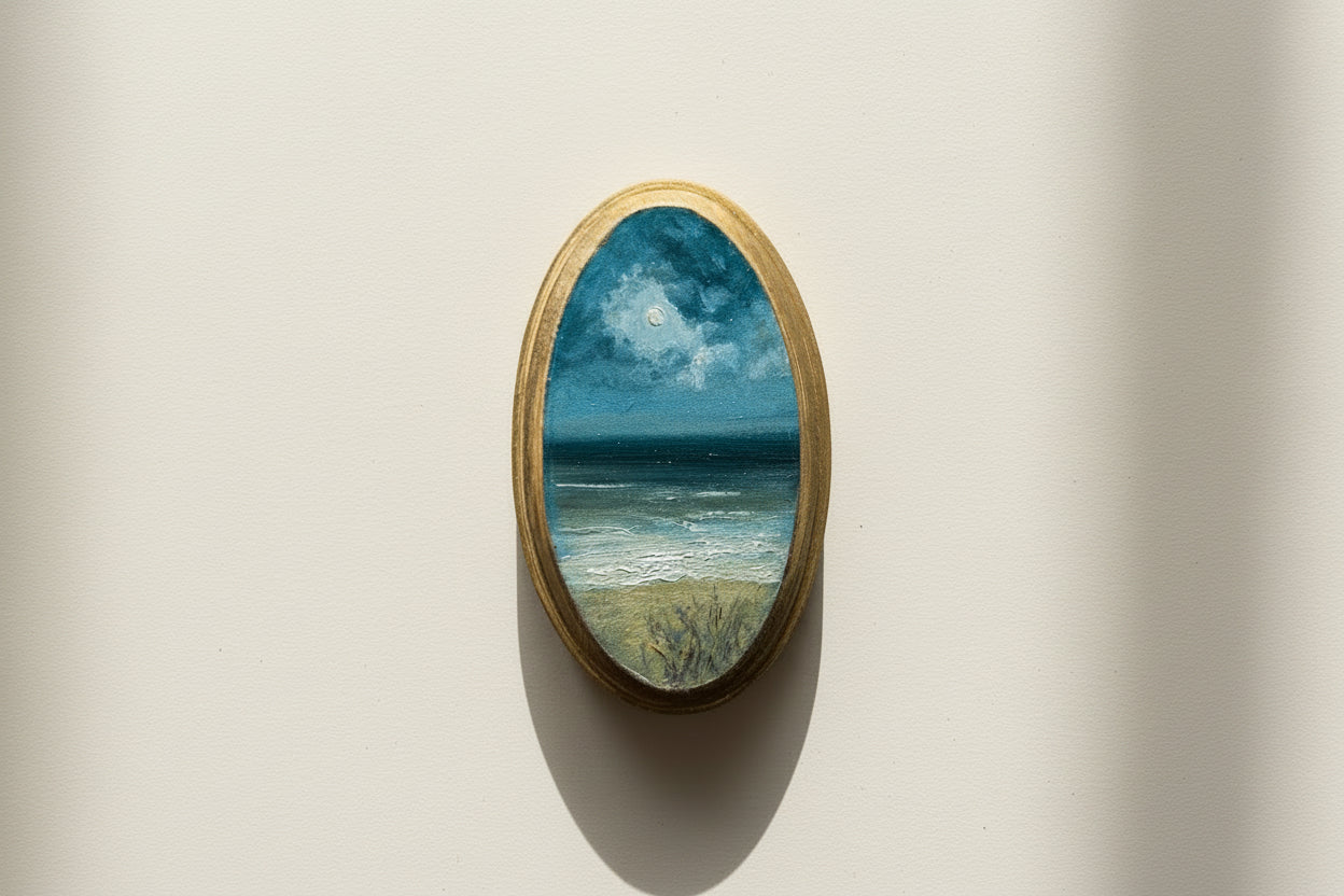 The Moonlit Collection | 26 —  Oil On Wooden Plaque — 5 X 3”