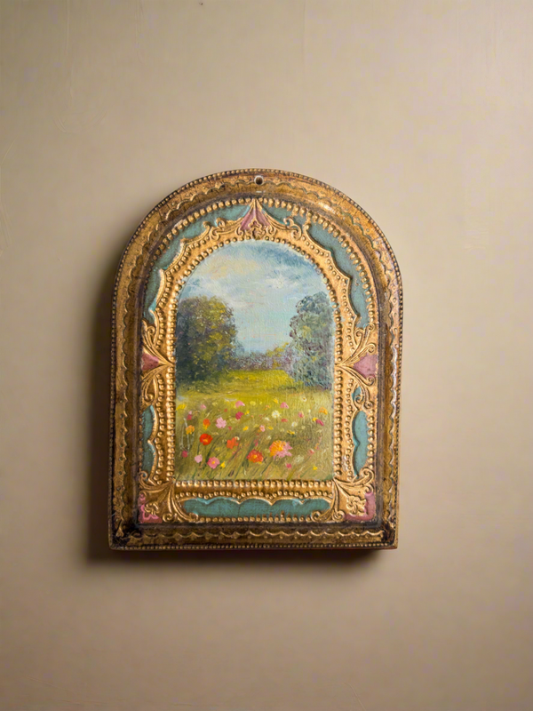 Floral Collection ”25 — 4 X 5” Oil On Florentine Plaque